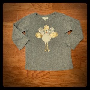 Mud Pie Sequin Turkey Shirt. Size Large (4T-5T)